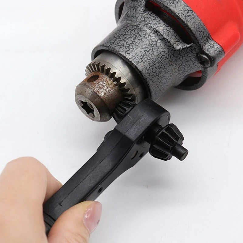 1pc Portable Durable Two-in-one Ratchet Drill Chuck Key Wrench Ratchet Dual-use Wrench 12.8mm/17.2mm Tool