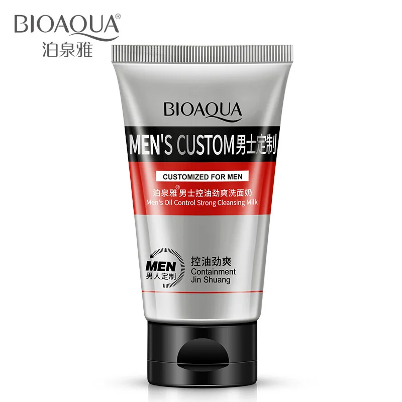 BIOAQUA Face Care Men Deep Cleansing Skin Care Facial Cleanser Moisturizing Whitening Acne Blackhead Exfoliating Cleanser