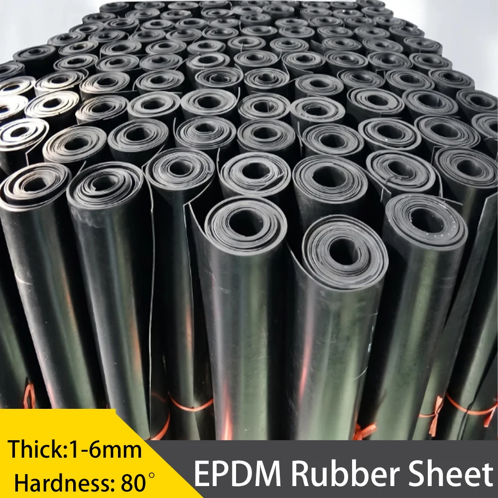 1-20Pcs EPDM Rubber Sheet Thick 1mm-6mm Acid And Alkali Resistant Anti-Collision Rubber Pad EPDM Marine Board 50x50mm~500x500mm