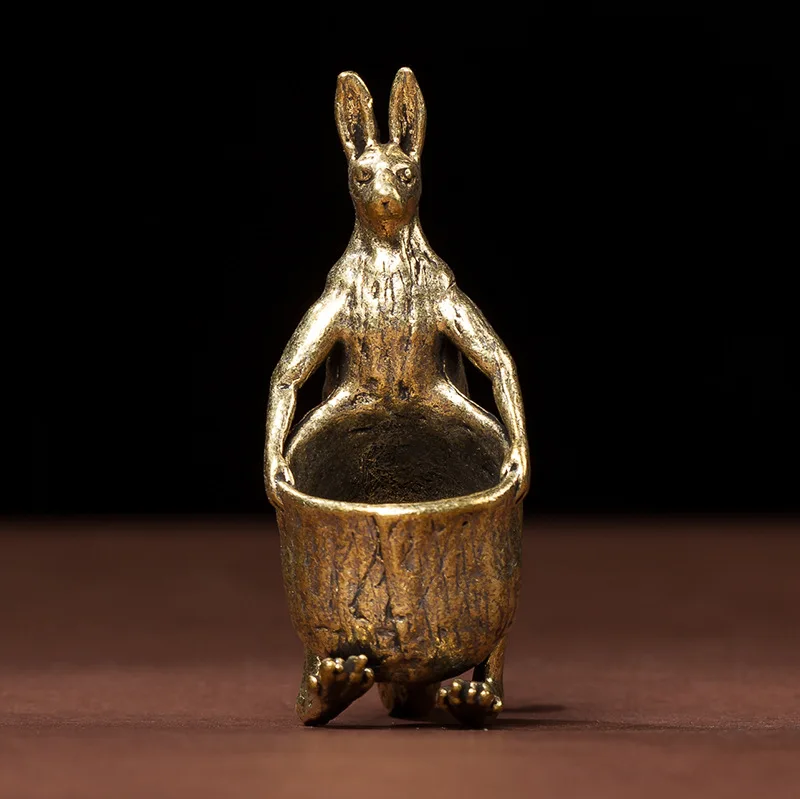 1/2Pcs Antique Copper Kangaroo Ornament Home Office Desktop Tea Pet Decoration Gifts Crafts