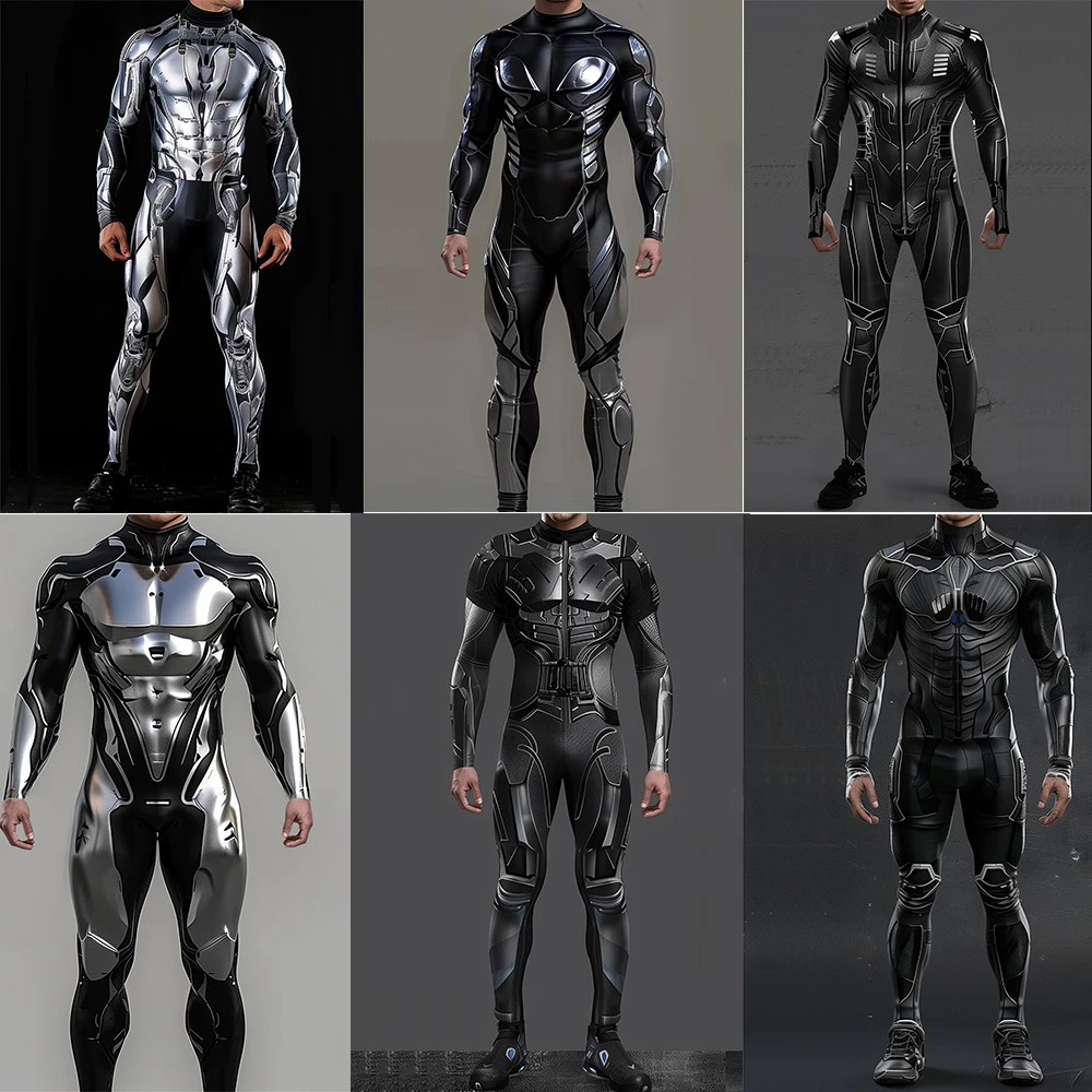 

Футуристический механический доспех в стиле киберпанк, комбинезон, крутой истребитель, боди для косплея, костюм в стиле стимпанк, вечерние шоу на Хэллоуин, мужские зентай