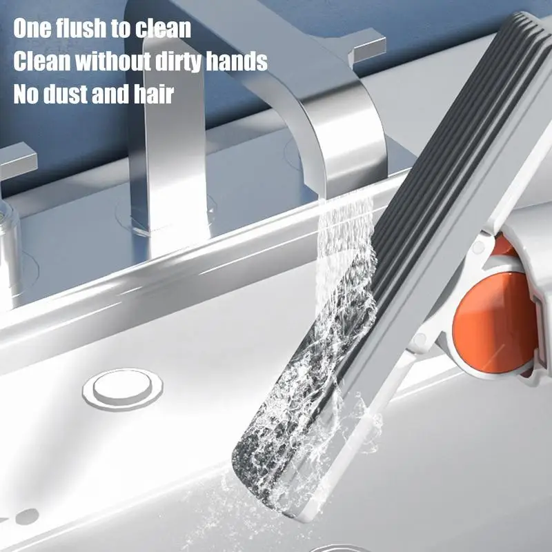 Self Squeeze Mini Mop Tiny Counter Mop Multifunctional Hand Mop Rotating Design For Toilet Tank Kitchen Countertop And Sink