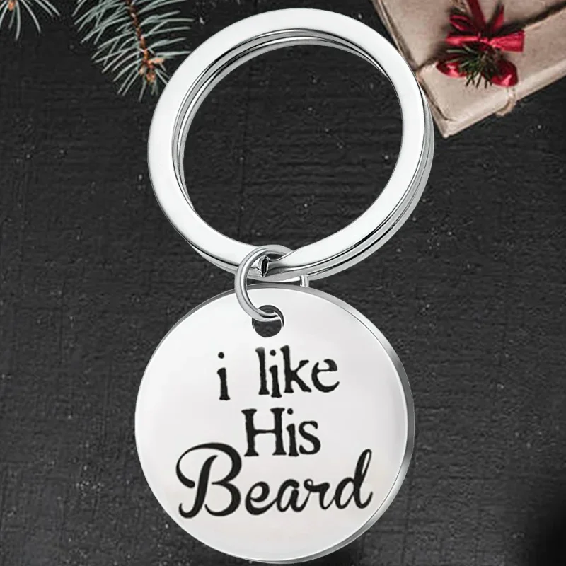 

Cute Couples Funny Keychain Pendant Husband Wife Anniversary Birthday Wedding Gift Key Chain Keyring I Like Her Butt/his Beard