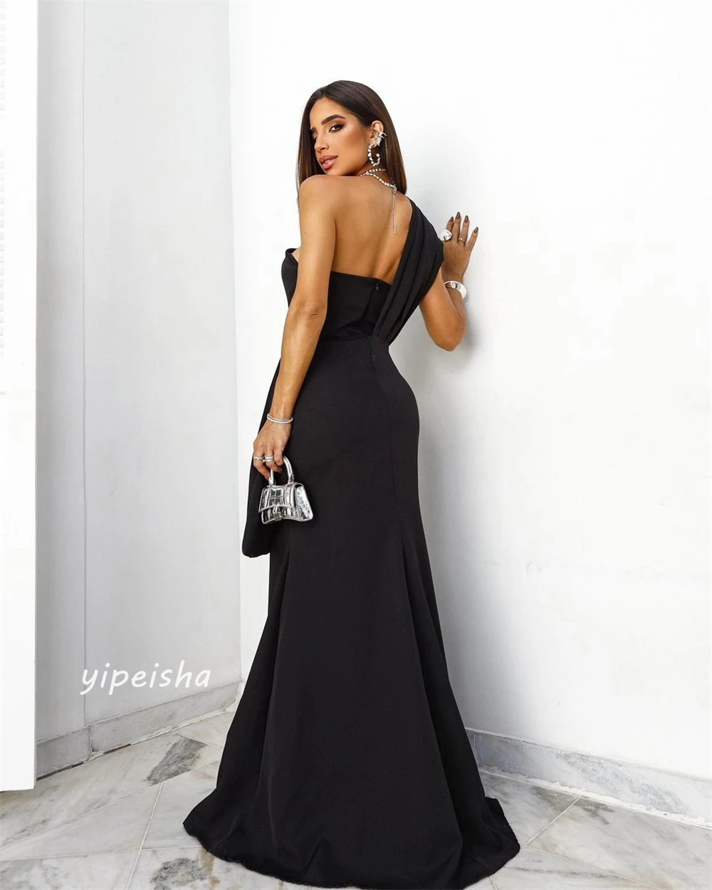 Ball Dress Evening Saudi Arabia Jersey Draped Pleat Cocktail Party Mermaid One-shoulder Bespoke Occasion Gown Long Dresses