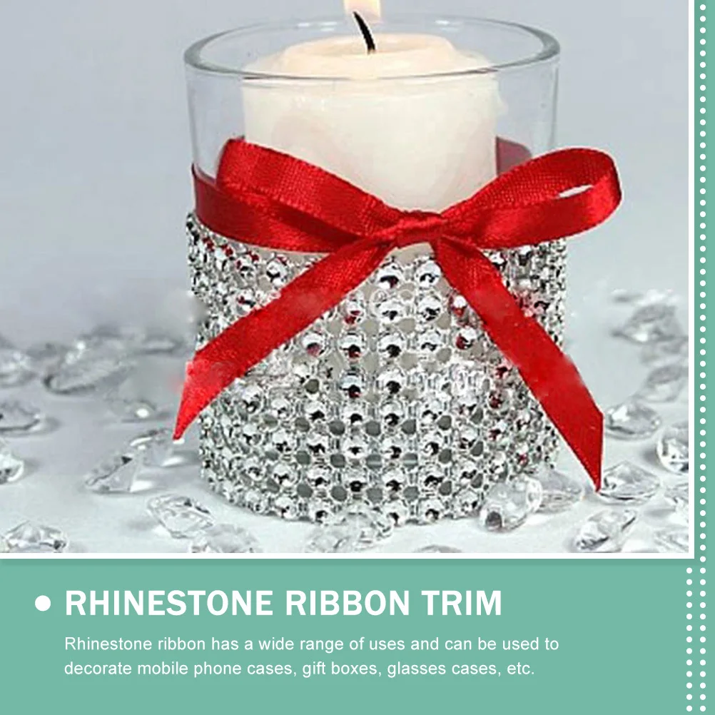 

1 Roll Rhinestone Ribbon Shiny Diamond Trim For Craft Clothes Decoration Gift Box Wedding Party Diy Bling Wrap Costume