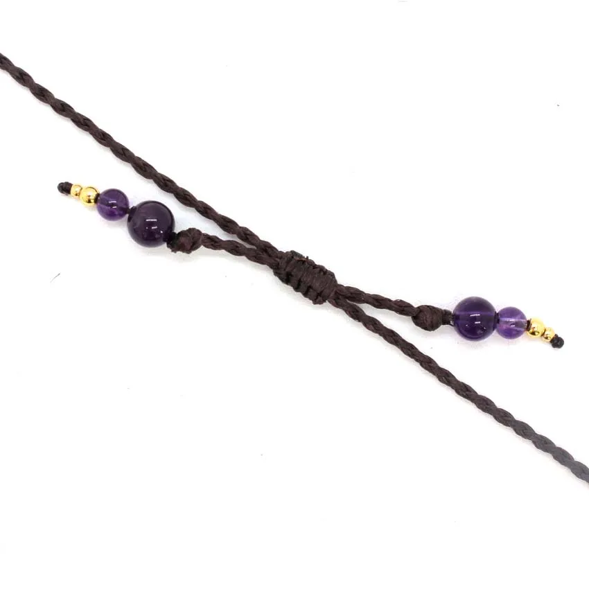 كريستال مضفر حجر مكرامية قلادة قلادة للنساء الجمشت الطبيعي الكوارتز اليدوية الموضوع حبل ملفوفة نسج سلسلة الكولاي #5