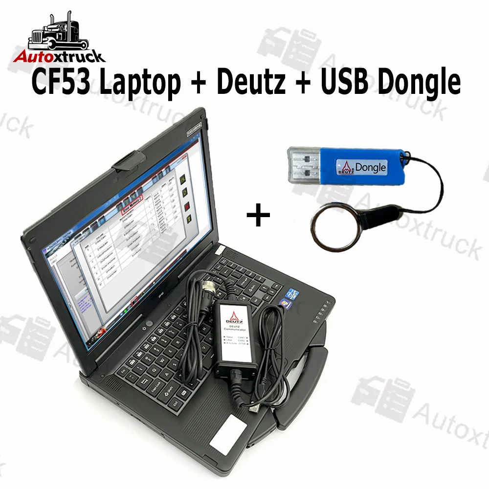 CF53 laptop For Deutz + USB Dongle serdia2010 EMR4 6 Diagnose Kit deutz engine communicator deutz decom diagnostic scanner tool