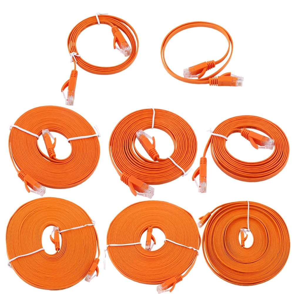 RJ45 CAT6 Ethernet  Flat LAN Cable UTP Patch Router Cables 1000M Orange