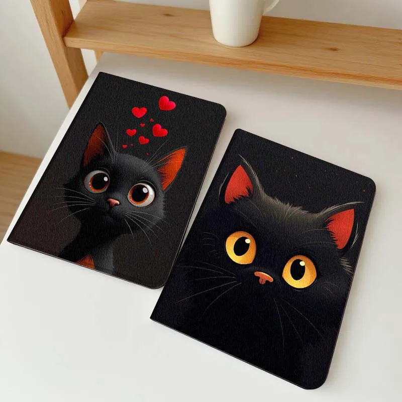 

Creative Cute Black Cat Pattern For Oppo Pad X SE 4 3 11 13.2 11.61 11.4 10.36 Pro 2 Air2 2025 Foldable Tablet Case Gift