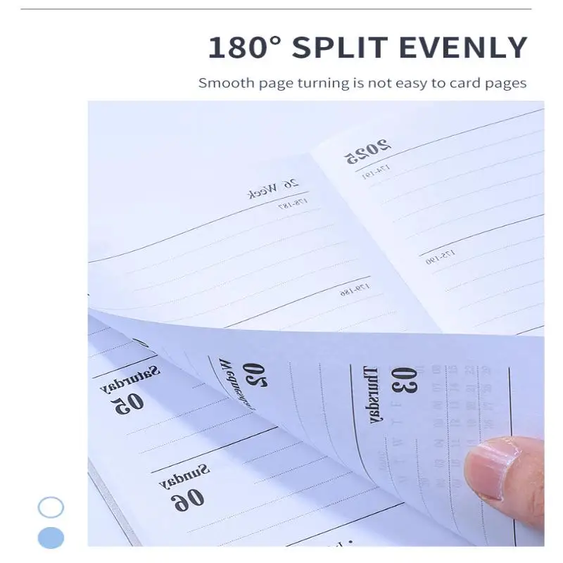 60 แผ่น 120 หน้าบางปฏิทินรายสัปดาห์ Journal Agenda 2026 A7 ภาษาอังกฤษ Planner Book Mini แบบพกพา Pocket Daily Schedule Book