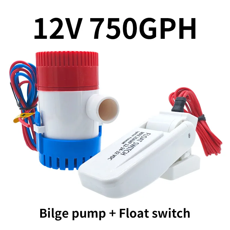 1 Stuks 12V 24V 1100gph 750gph Lenspomp Vlotterschakelaar waterpomp gebruikt in boot watervliegtuig campers woonboot lenspomp