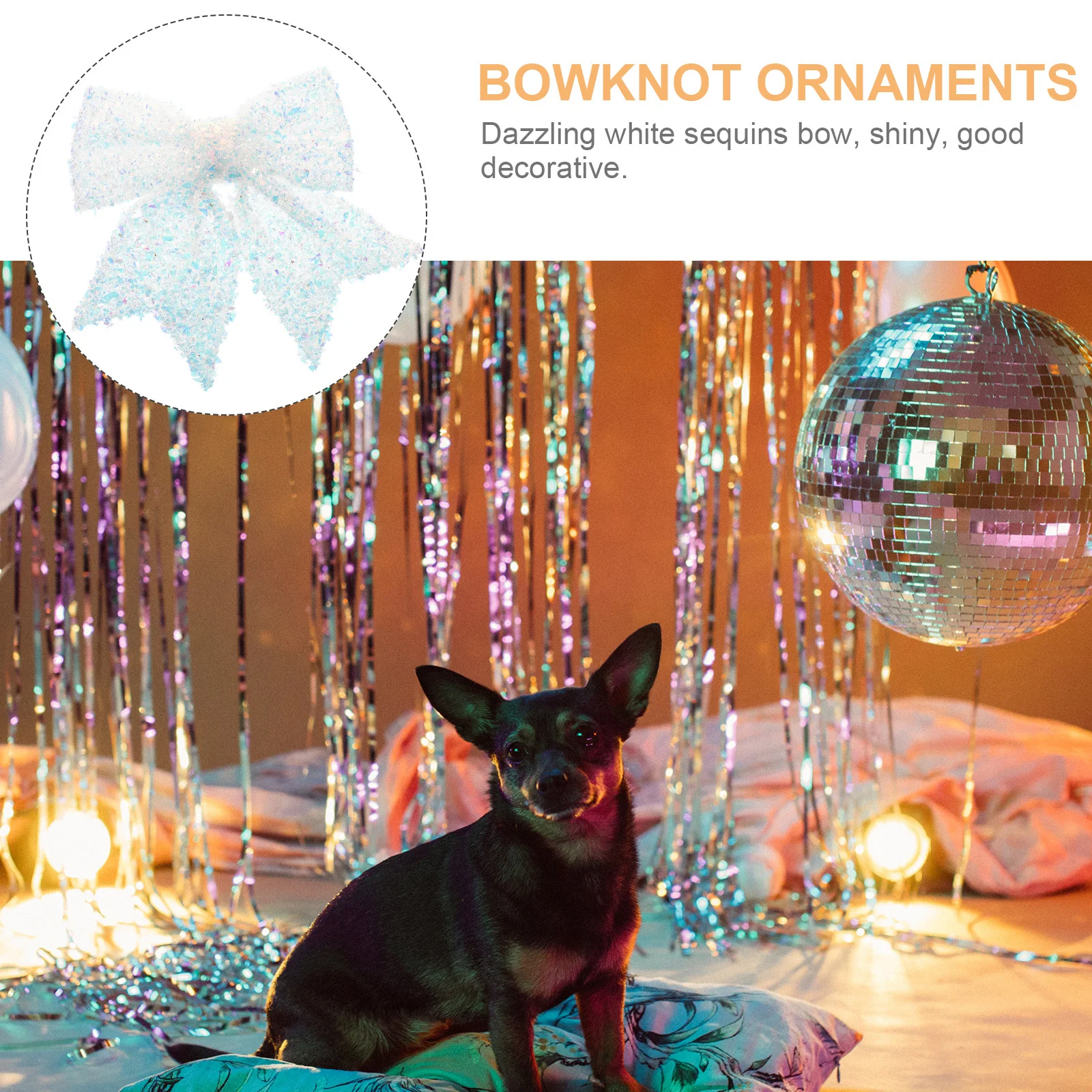 

2Pcs Colorful White Large Bowknot Xmas Tree Top Decoration Wreath Bow Ornament Crafting Bowknot Decor Bows for Wreaths