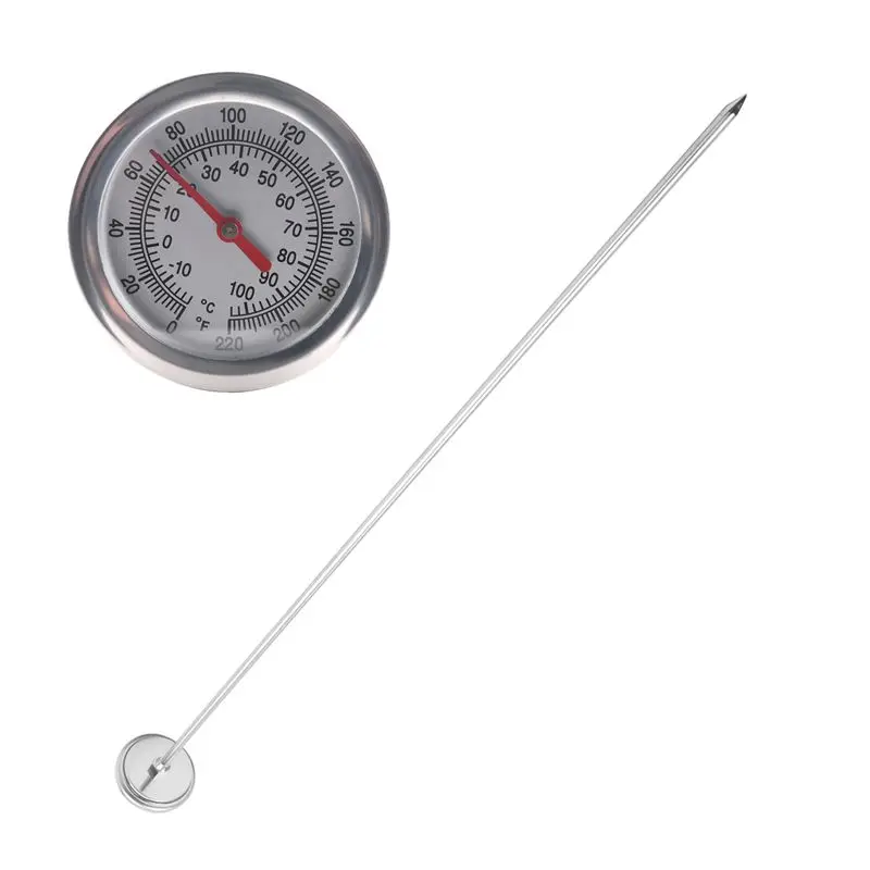 DT19-Long Stem Compost Soil Thermometer - Fast Response Stainless Steel 20 Inch - Measuring Probe - Fahrenheit And Celsius