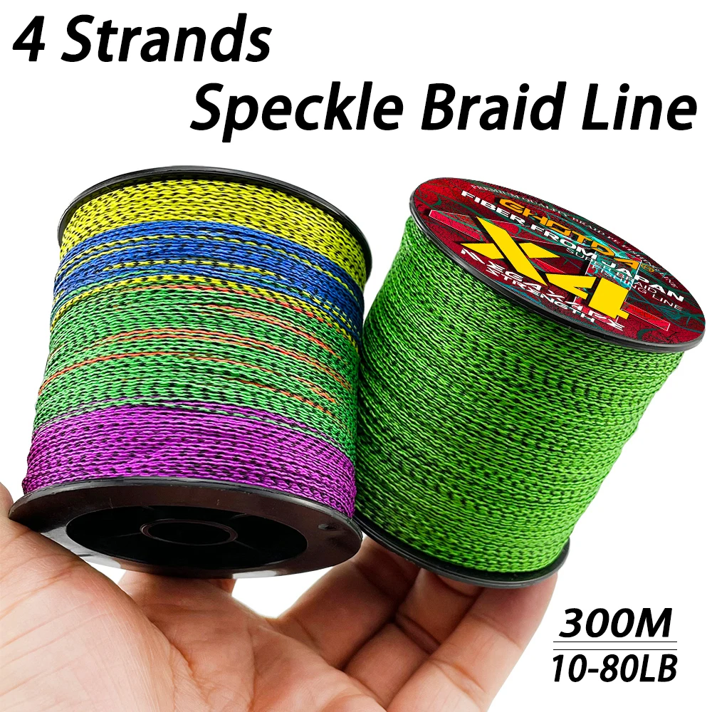 4Strands Japan Extreme Thin PE Fishing Line 0.11-0.5mm X4 Multifilament Invisible Spotted Line10-80LB Durable Fishing Line 300M