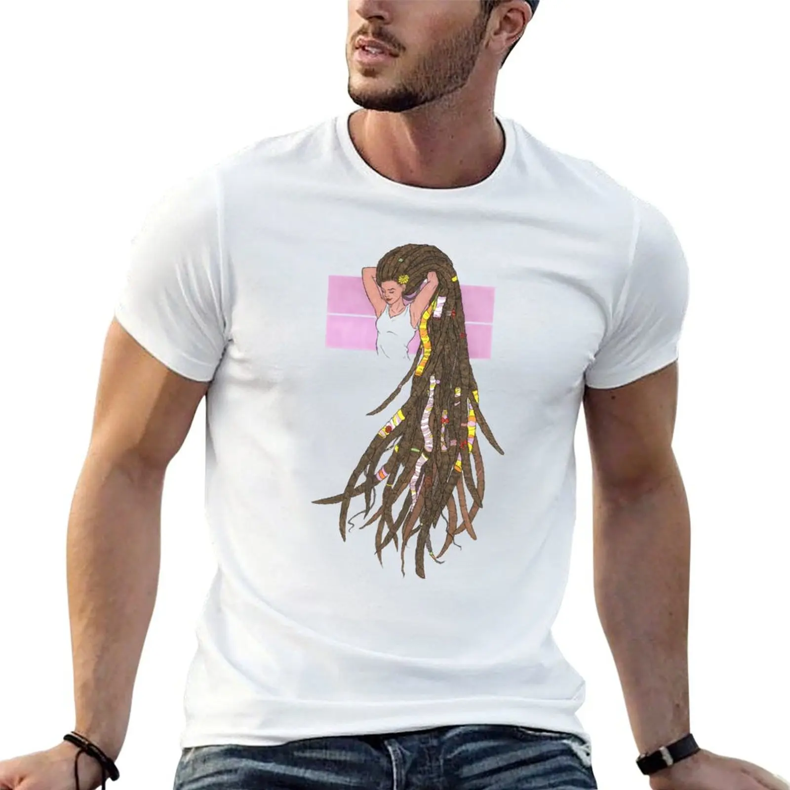 Hair Don't Care T-Shirt Simple Line Art Print Tee