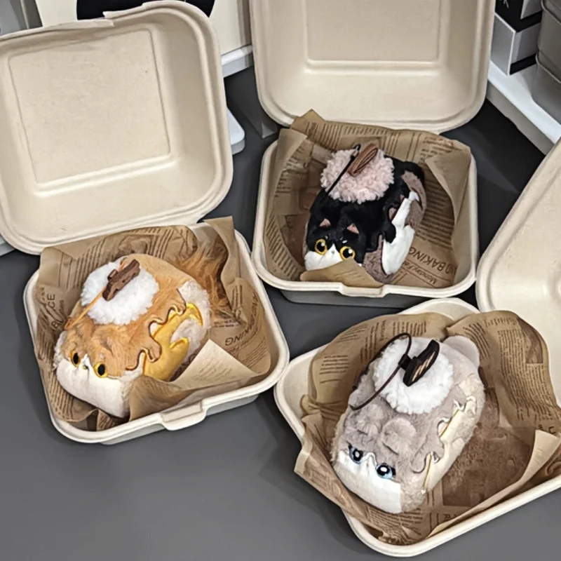 Portachiavi originale in peluche con gatto svizzero Sofdoll, simpatico ciondolo pasticceria con gattino per borsa zaino, regalo per coppie Kawaii