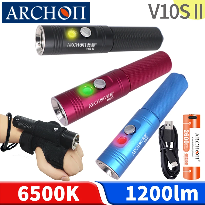 

V10S II diving lights Max 1200lumens diving flashlight Underwater 100m diving lighting torch HD video dive photoraphy fill light