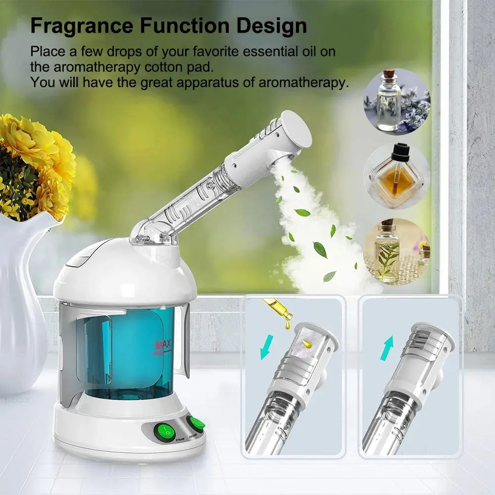 Steamer Facial Profissional para Hidratação Facial, Pulverizador de Névoa Quente e Quente, Vaporizador Portátil