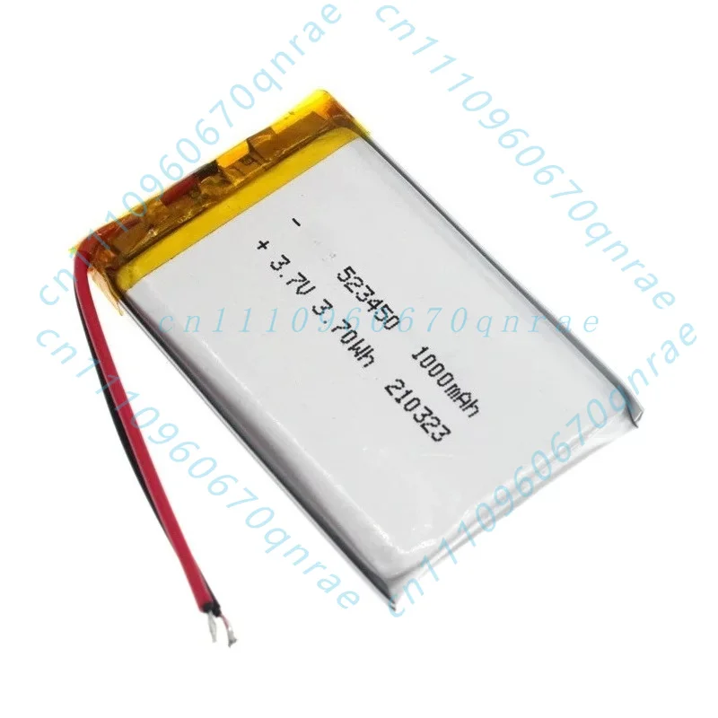 3.7V polymer lithium battery for 523450P 503450P 1000mAh