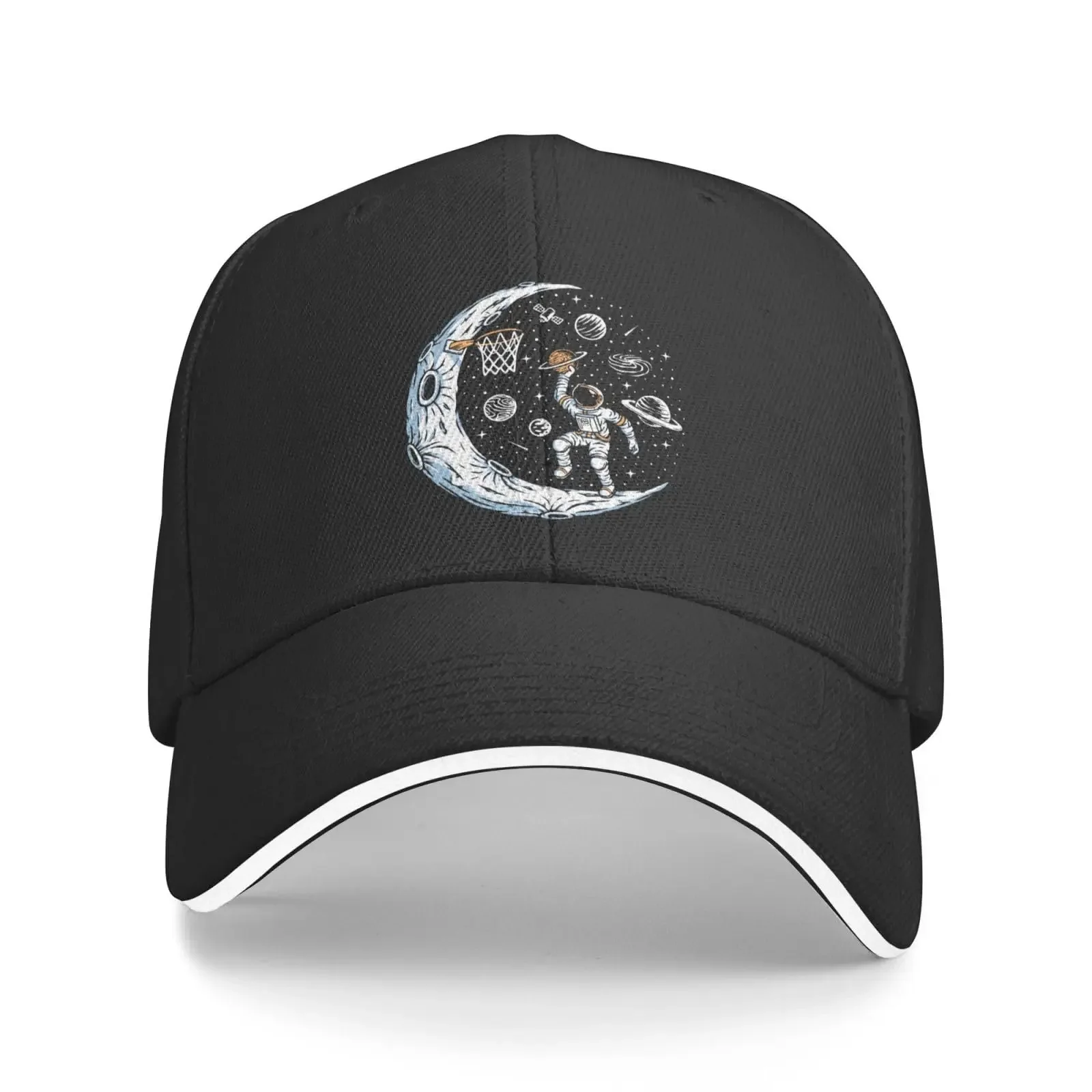 Astronauts Enjoy Space Baseball Caps Printing Sandwich Brim Hats Fashion Spring Summer Solid Sunhat For Daily Outdoor Travelling