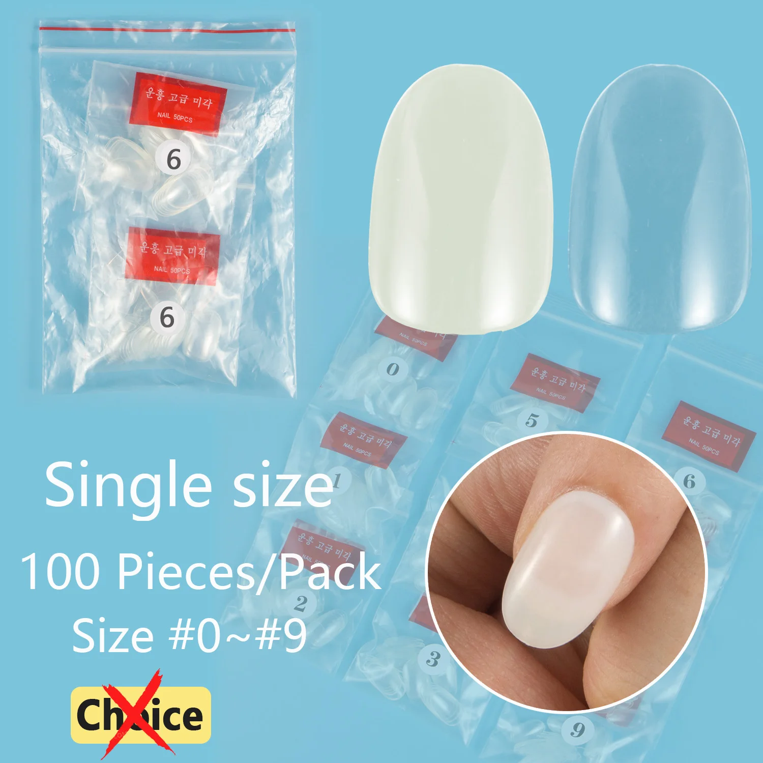 

Pay One Shipping Fee Only XS Short Round 100 Pieces Single Size False Nail Tips Nail Refill Size 3 4 5 6 Full Cover Fake Nails