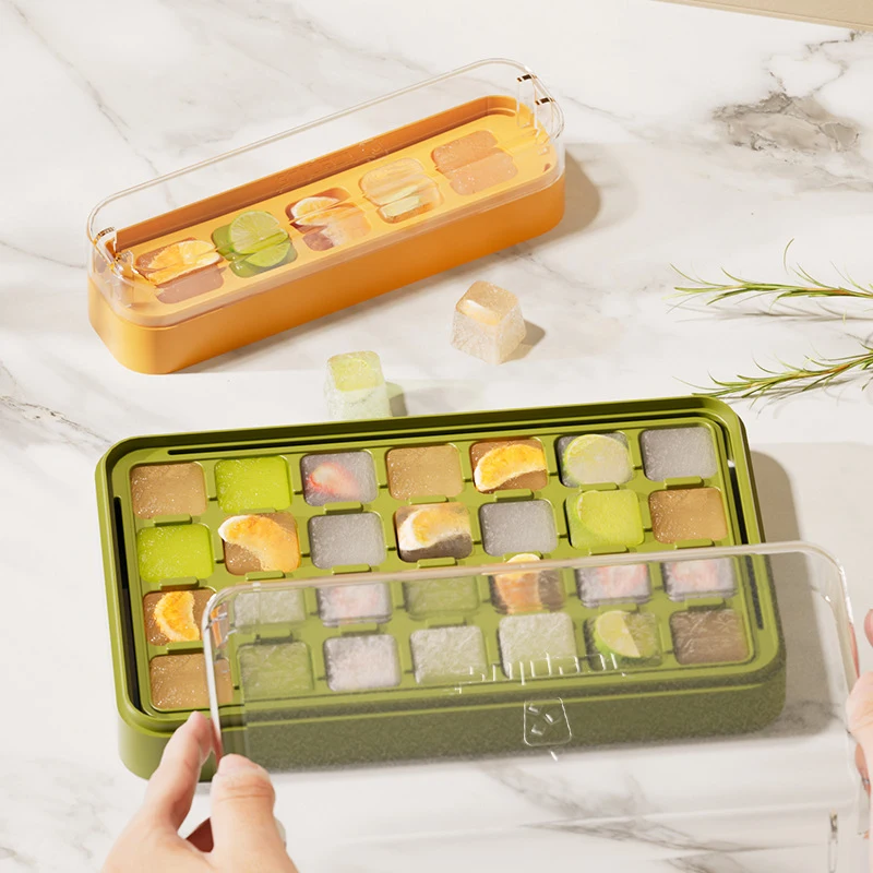 Creative Press Ice Lattice Mold Summer Home Large Capacity With Cover Easy To Demoulding Can Be Superimposed Non-odor Ice Box