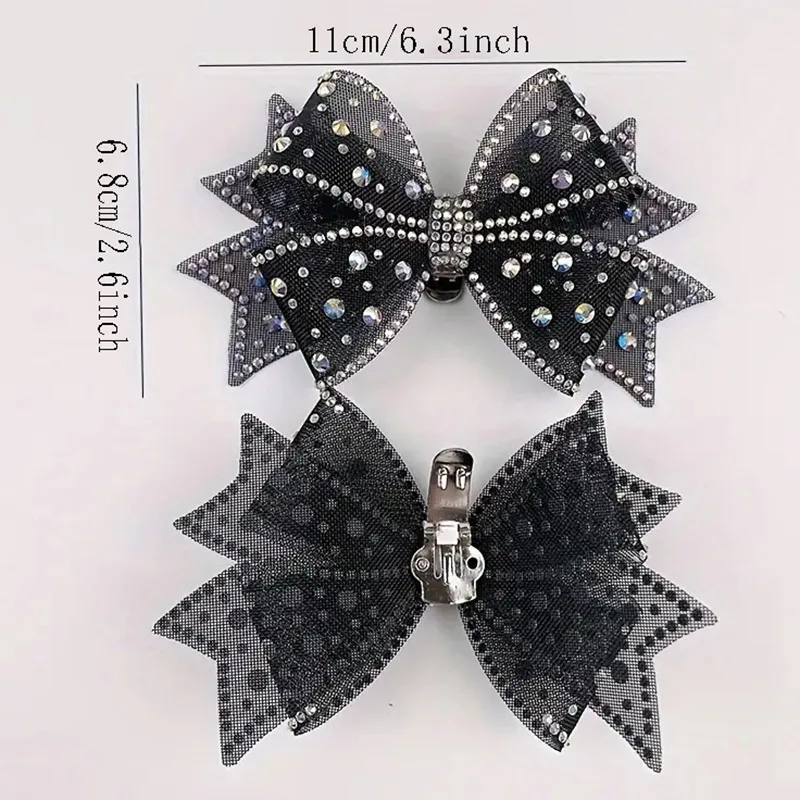 1/2Pcs Mesh Hot Diamond Bow Shoe Decorations Clip Shiny Rhinestone Bow Shoe Clips Bride Wedding High Heel Accessory Shoe Buckles