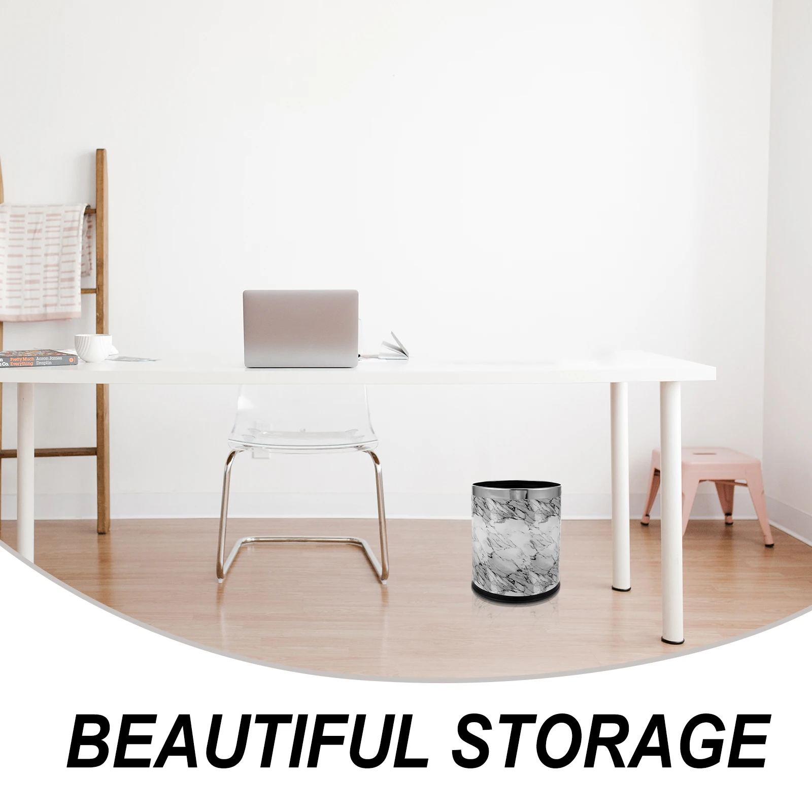 

Marble Pattern Trash Bin Household Large Trash Can for Kitchen Office Plastic Waste Container Bathroom Garbage Can