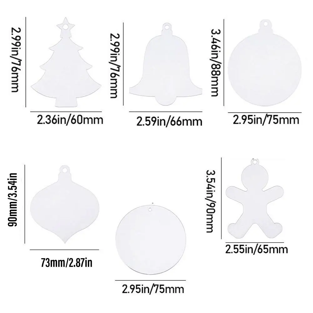 Buon natale forniture per feste fai da te ornamenti natalizi in acrilico decorazione da appendere palline acriliche trasparenti decorazioni per l'albero di natale