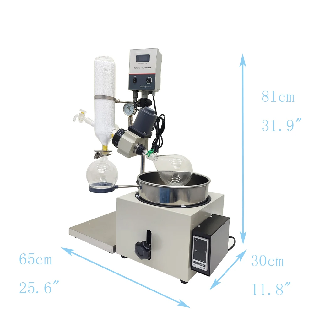 2L Rotary Evaporator Rotavapor Lab Manual Lifting Professional 0-120 R/min 110V Laboratory Heating Bath Evaporation Apparatus