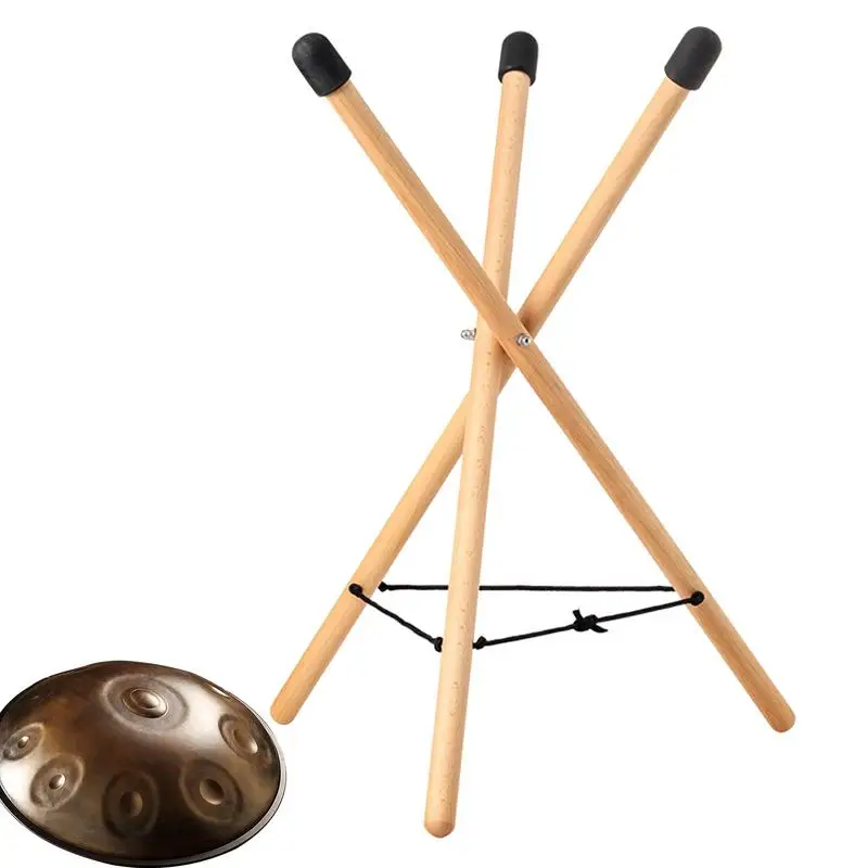 Hand Drum Pan Stand Bracket Steel Tongue Drum Accessorie Musical Instrument Handpan Solid Wood Stand For Adult