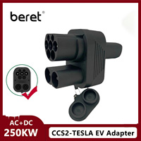 BERET CCS2 to Tesla AC+DC Adapter Fit for Tesla Model 3/X/Y CCS2 Combo NACS Adapter Support CCS2 and Type2 Charger