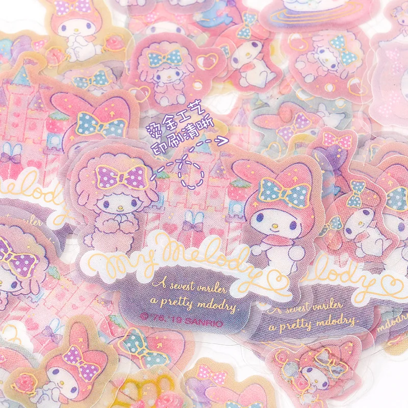 30 pack/lot Kawaii Sanrio Stickers Cute Kuromi Melody PVC Scrapbooking DIY Diary Decorative Sticker Stationery School Supplies