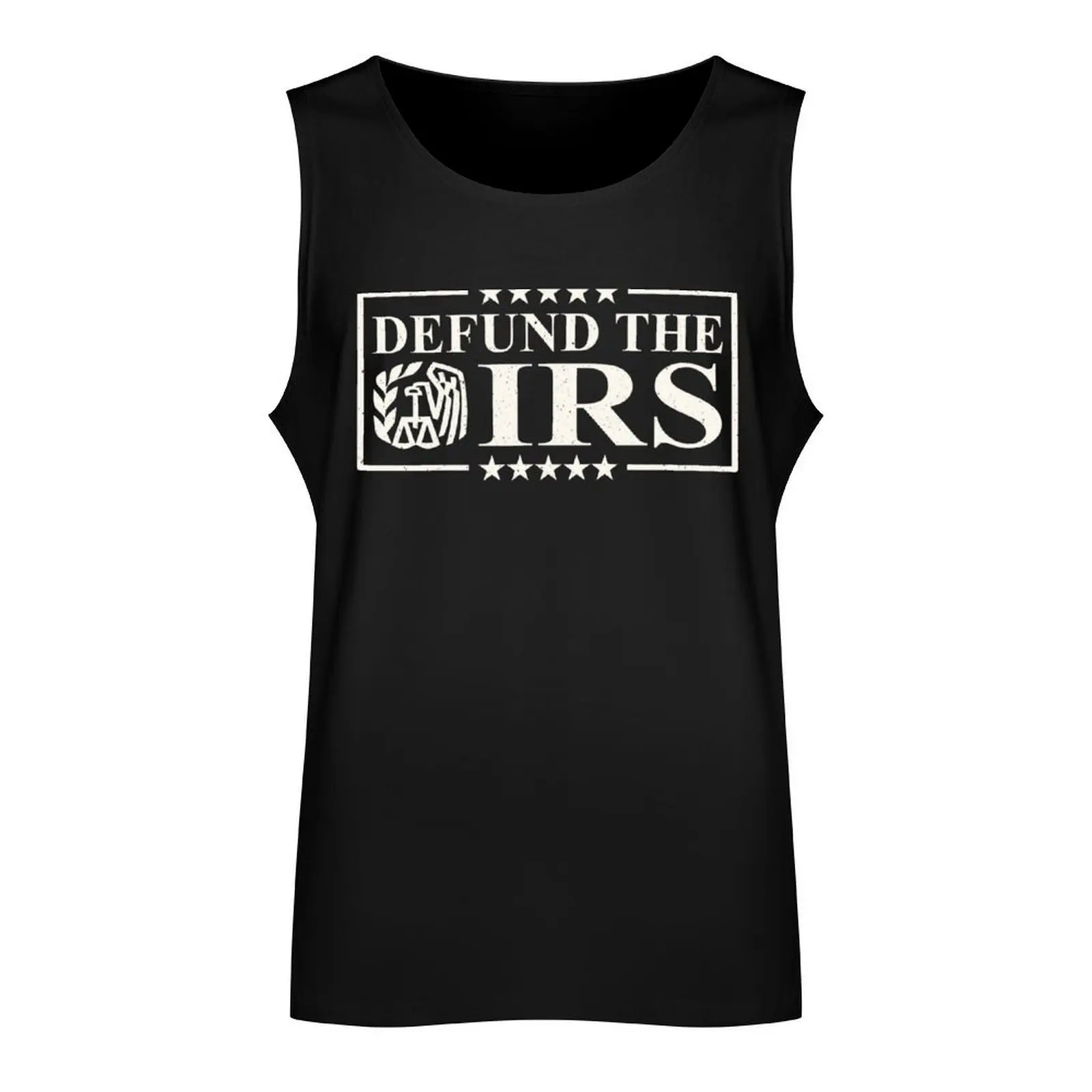 Defund the IRS Funny Humor IRS Tax Return Anti Tax Humour Tank Top muscular man anime top