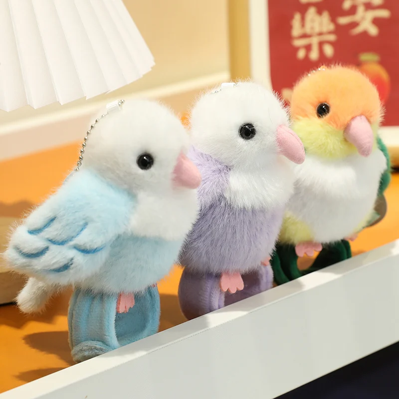 11 センチメートルかわいいオウムコスプレ動物スラップスナップラップリストブレスレットぬいぐるみ鳥ハンドリングおもちゃインコハンドパペット面白いギフト