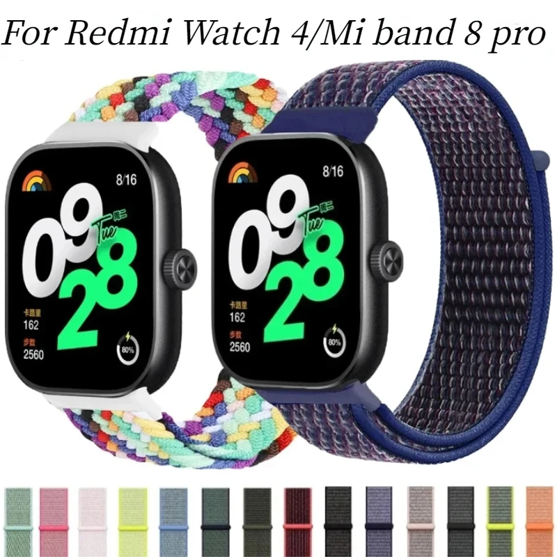 Nylon Loop Strap for Xiaomi Redmi Watch 4 belt Soft Comfortable Breathable Wristband for Xiaomi Mi Band 8/9 Pro Belt Accessories