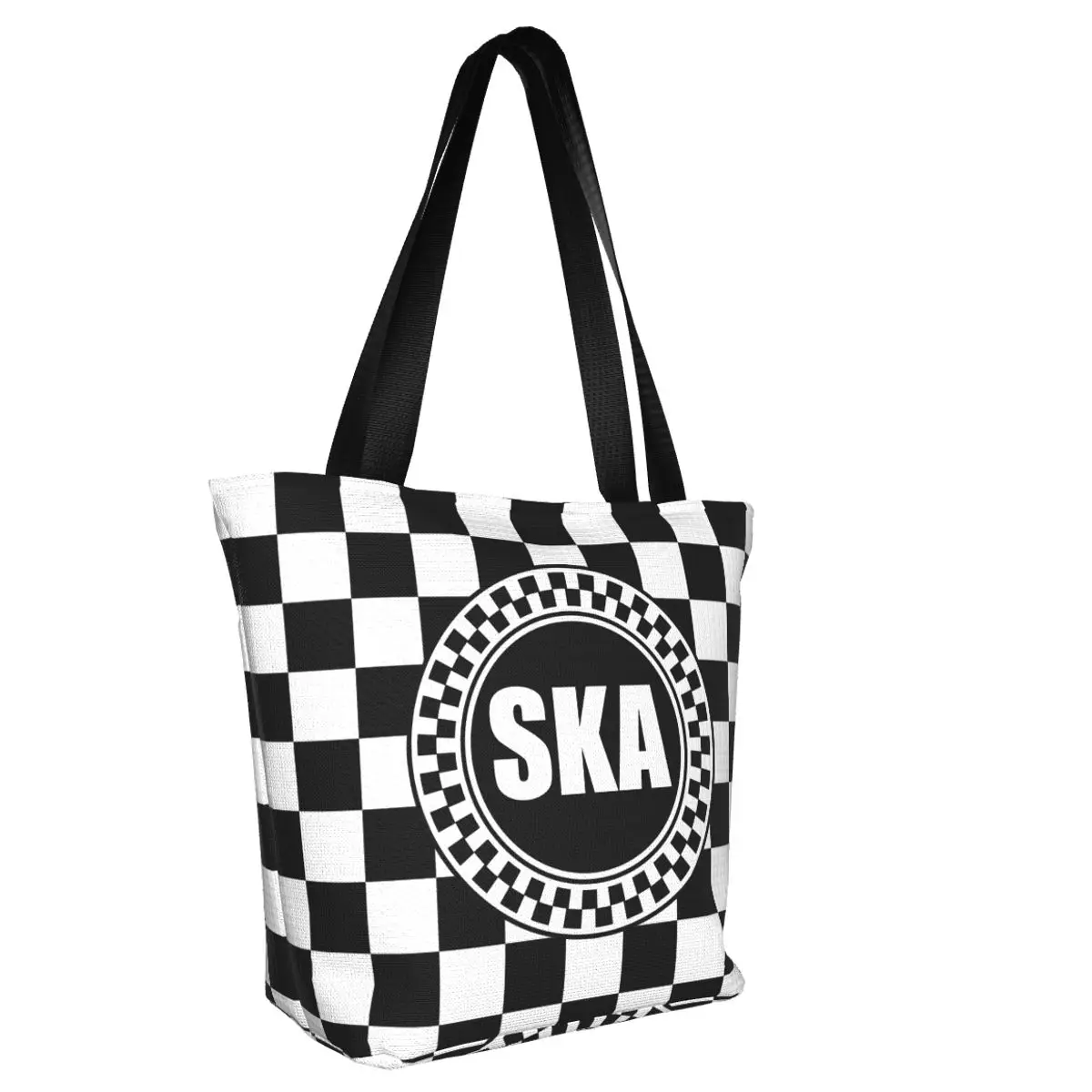 Bolso de mano con cremallera para mujer, bolsa de hombro con logotipo de ska-rock SKA, 2 tonos de música, Ulzzang, elegante, 2 tonos