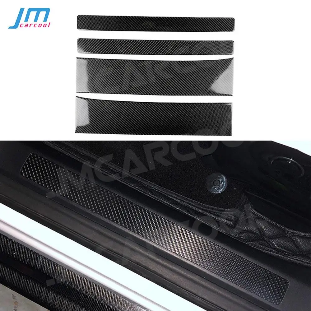 

For Tesla Model X 2015-2019 Carbon Fiber Car Door Sill Protector Decals Anti Scratch Scuff Trim Sticker Covers