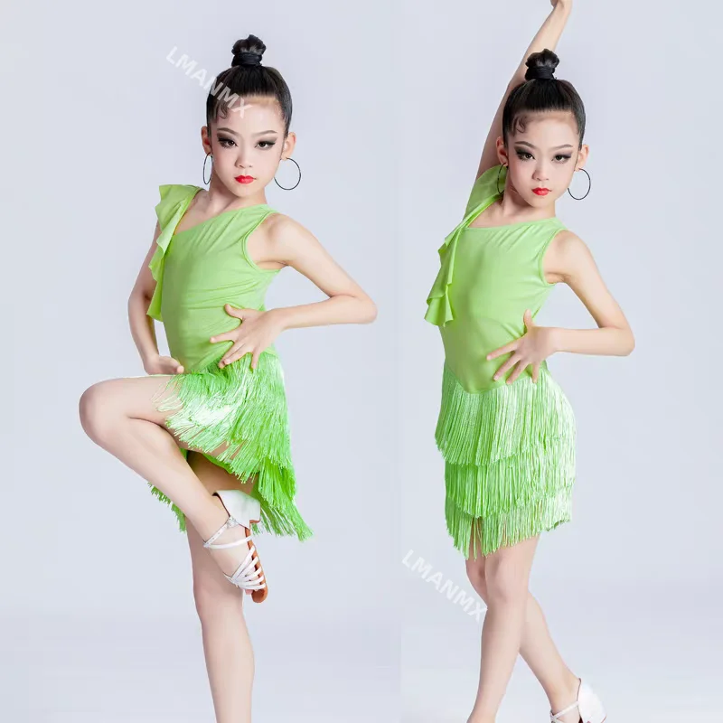 Latin dance training clothes for girls professional dance performance clothes New style children's backless black and white