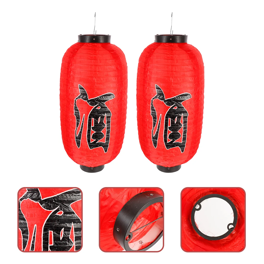 

2 Pcs Hanging Waterproof Lantern Ornament Decoration Cloth Decorations for Home Traditional Japanese