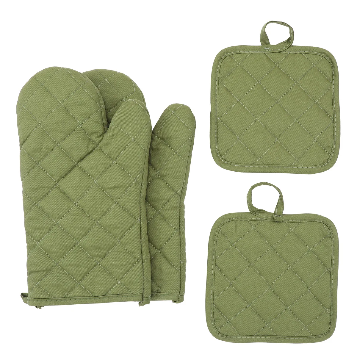 Heat Insulation Gloves Four-piece Set of High Temperature Resistant Solid Microwave Gloves Kitchen Baking Anti-scalding Gloves