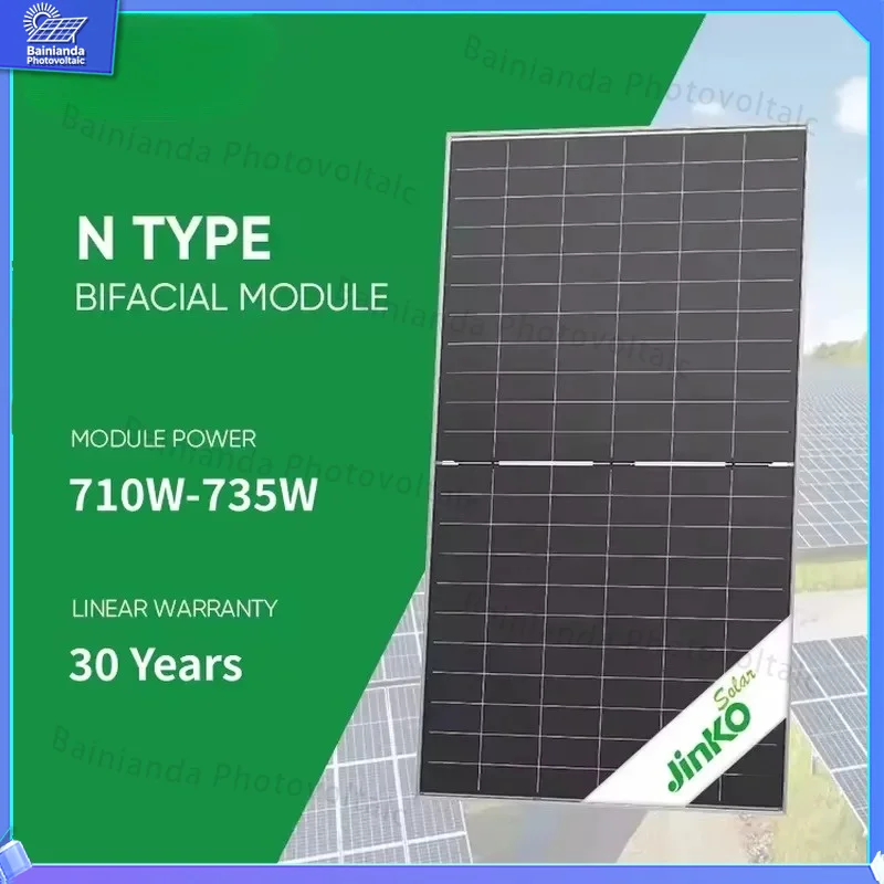 For JKM66HL5-BDV 710W 720W 730W 735W N Type Half Cut Bifacial Solar Panel with Silver Frame 23.66% Efficiency Monocrystalline