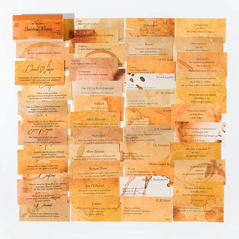 100Pcs English Poetry Sticker Set. Famous Quote Material for Journal Background, Collage & Scrapbooking.