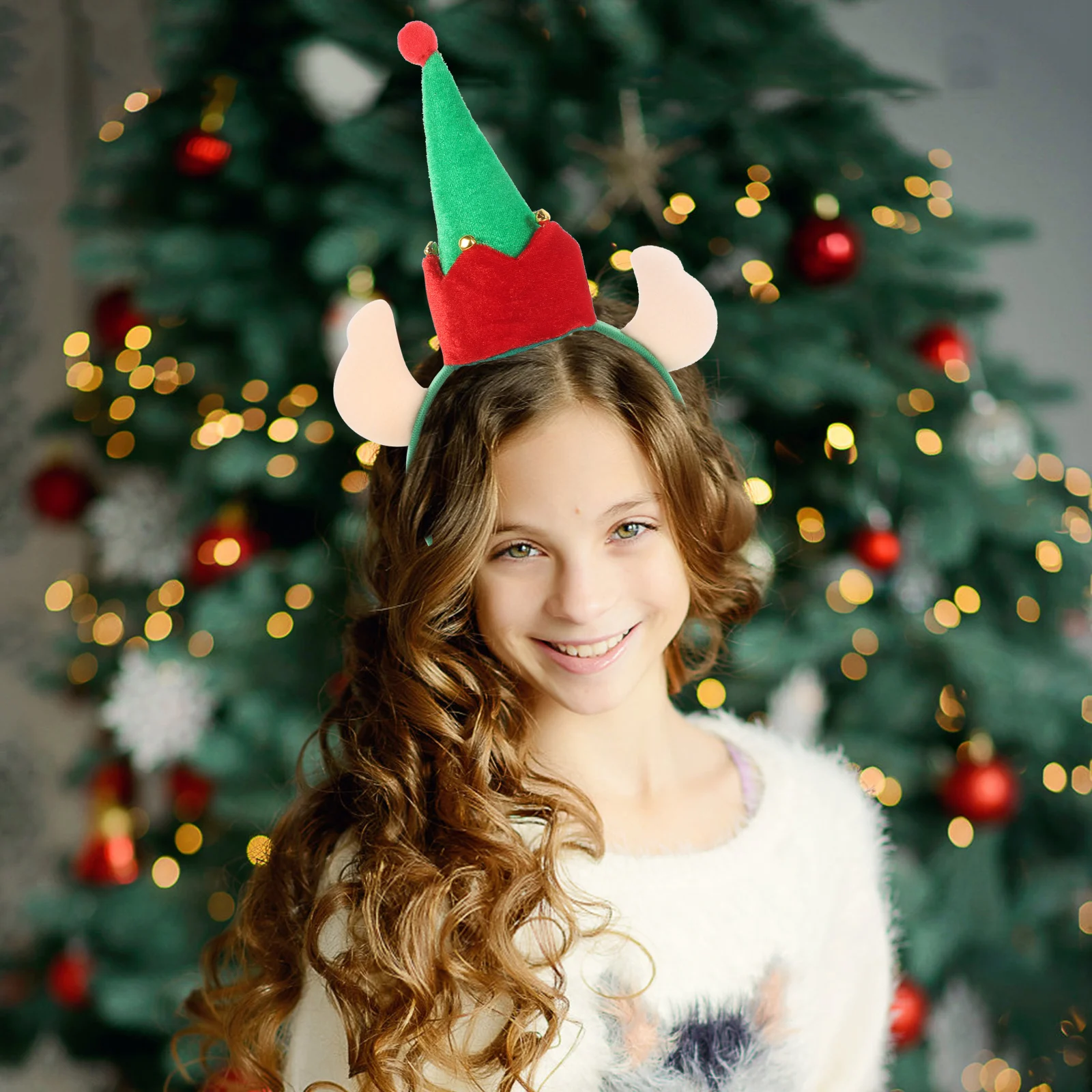 

5pcs Christmas Headbands Santa Hat Hair Hoops Buckles Red White Gold Green Party Accessories Holiday Xmas Festival Headdress