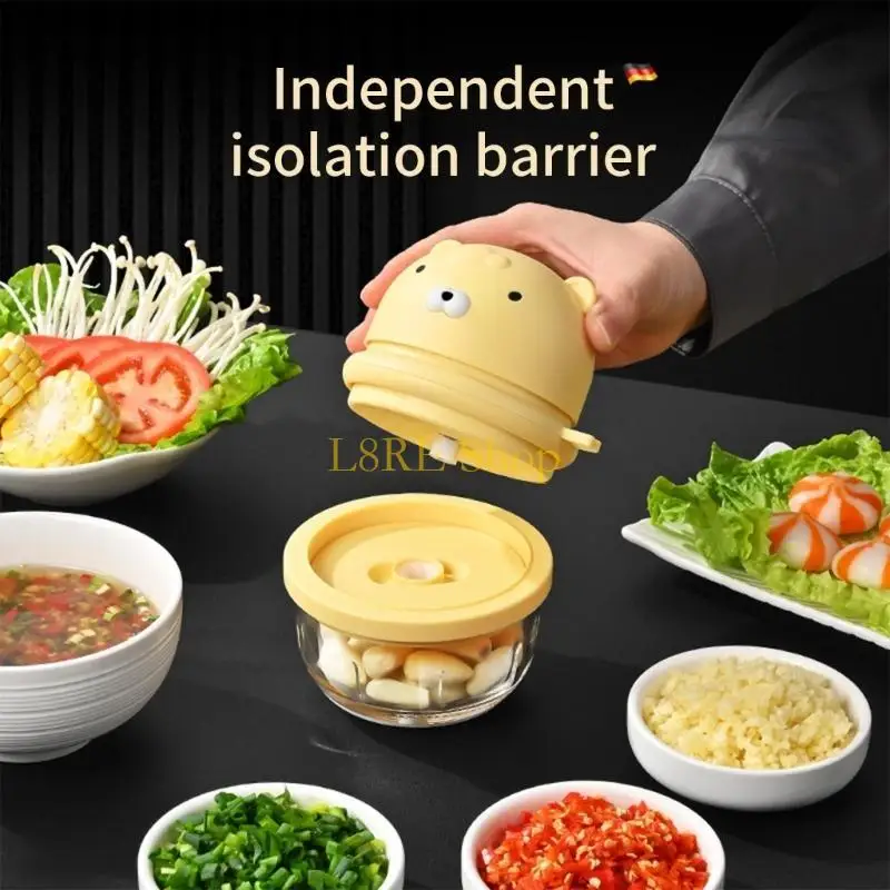 L8RE Беспроводной миниатюрный кухонный комбайн чеснока Чоппер USB Регаментируемый электрический овощной режущий инструмент для