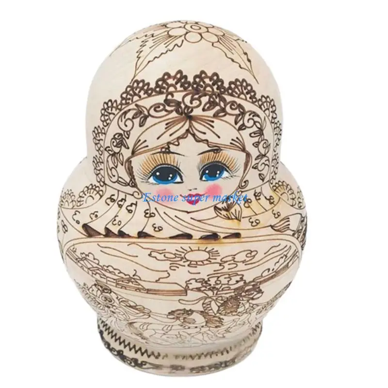 090B rękodzieło sztuka kulturalna rosyjskie lalki drewniana lalka do układania w stosy zabawka obsadka do pióra dla dorosłych i