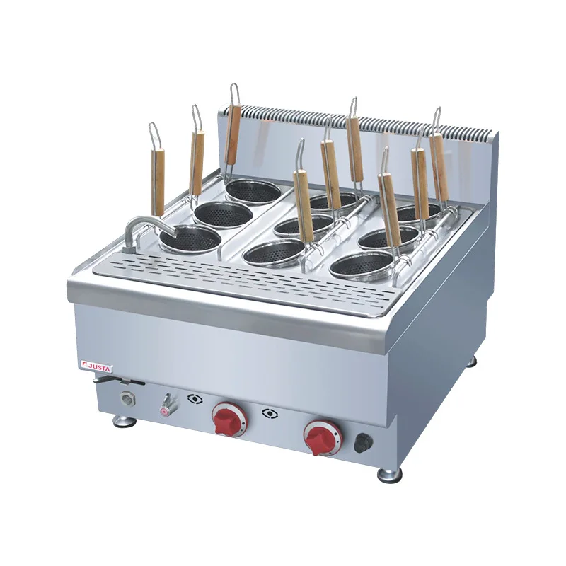 

Justa JUS-TRM60 Настольная коммерческая шестиголовочная газовая машина для приготовления лапши из нержавеющей стали, маленькая плита для приготовления макарон, регулируемая, легкая