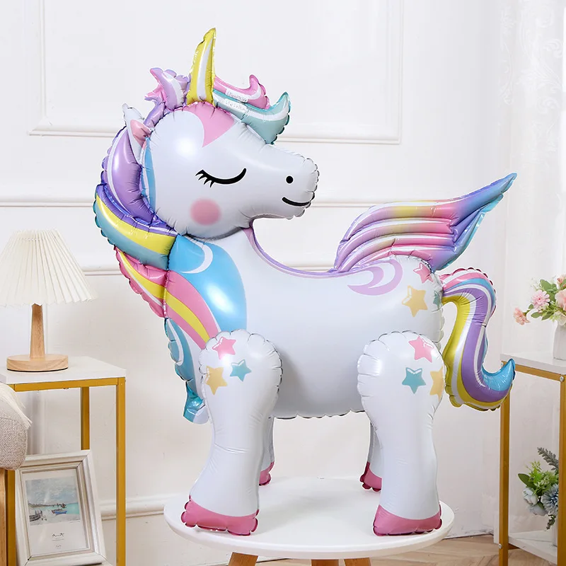 Unique Stand steadily Unicorn Birthday Party Decorations Supplies Wedding Engagement Children's Day Foil Unicorn Balloons globos