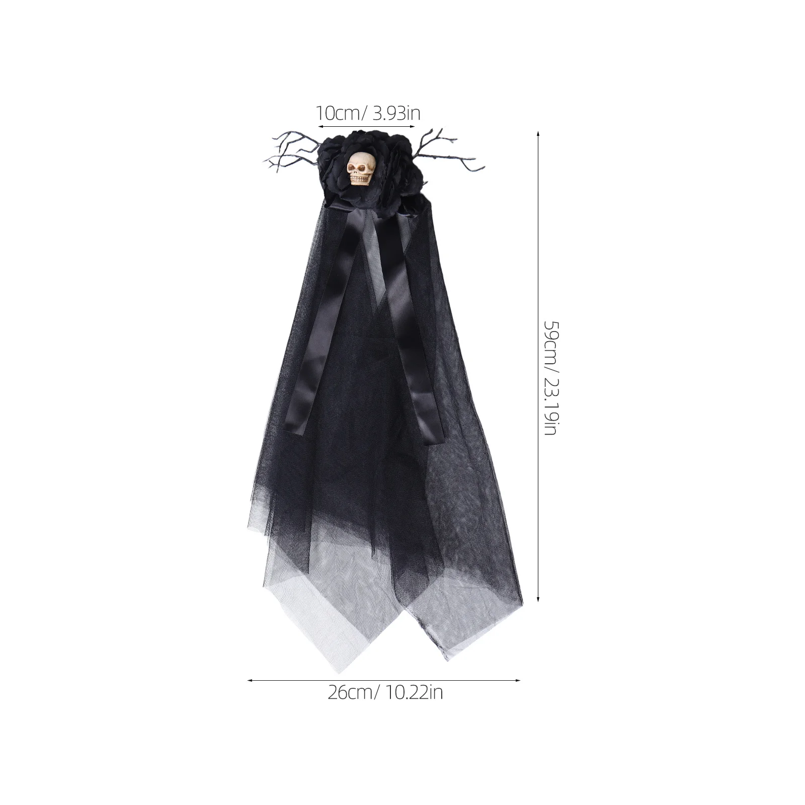 2 قطعة خوذة القوطية الحجاب الأسود عقال للنساء هالوين زي حفلة تأثيري ملحق الزفاف يوم الزفاف الموتى