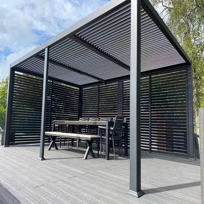 Modern Manual Aluminum Alloy Awnings Waterproof Outdoor Garden Courtyard Furniture For Hotels And Parks
